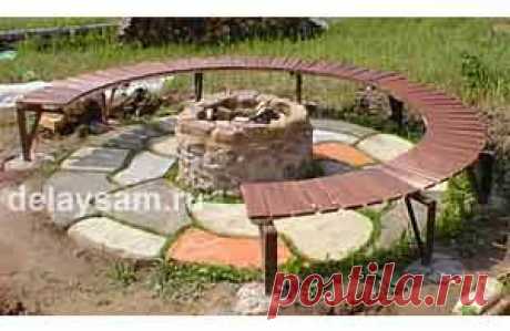 Дачная скамеечка  криволинейной формы