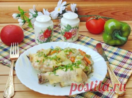 Курица запеченная с кабачками и картофелем в духовке - пошаговый рецепт с фото на Повар.ру
