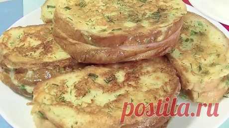Сытные вкусные гренки на завтрак