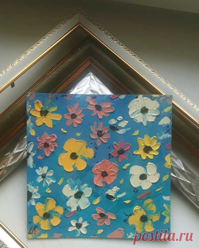 Цветы маслом на катоне. Пишите для заказа в сообщения.