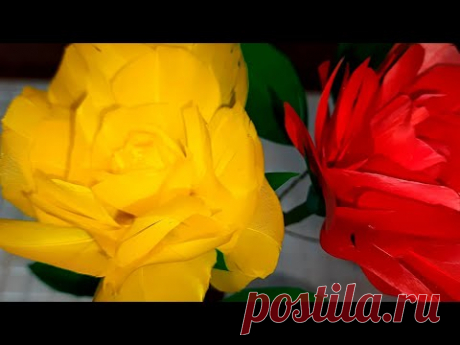 Розы из декоративных перьев. Вариант № 2