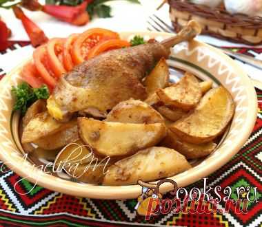 Курица в горчичной шубке запечённая с картофелем фото рецепт приготовления