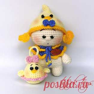Малыш Цыплёнок амигуруми. Схемы и описания для вязания игрушек крючком! Бесплатный мастер-класс от Татьяны Соколовой по вязанию малыша-цыплёнка крючком. Высота вязаной игрушки без учёта шапочки примерно 10 см. Для изготовл…