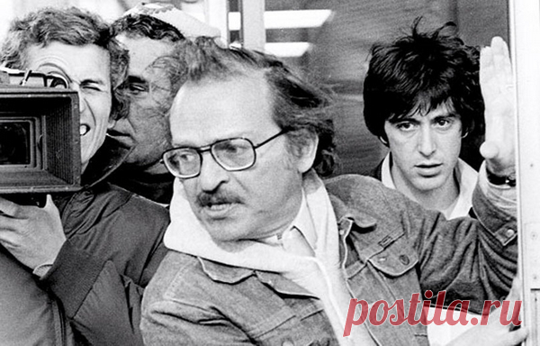 Оператор Виктор Дж. Кемпер, Сидни Люмет и Аль Пачино на съемках фильма «Собачий полдень» (1975)