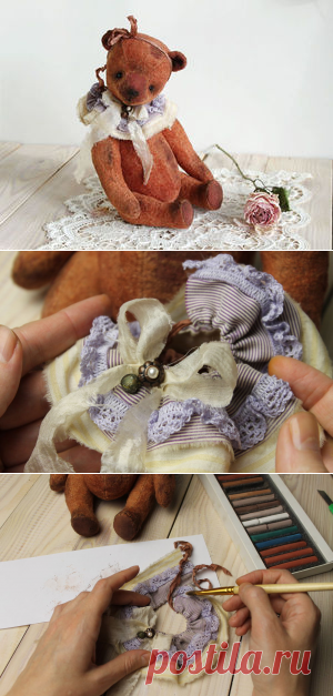 Шьем воротничок в винтажном стиле для мишки тедди - Ярмарка Мастеров - ручная работа, handmade