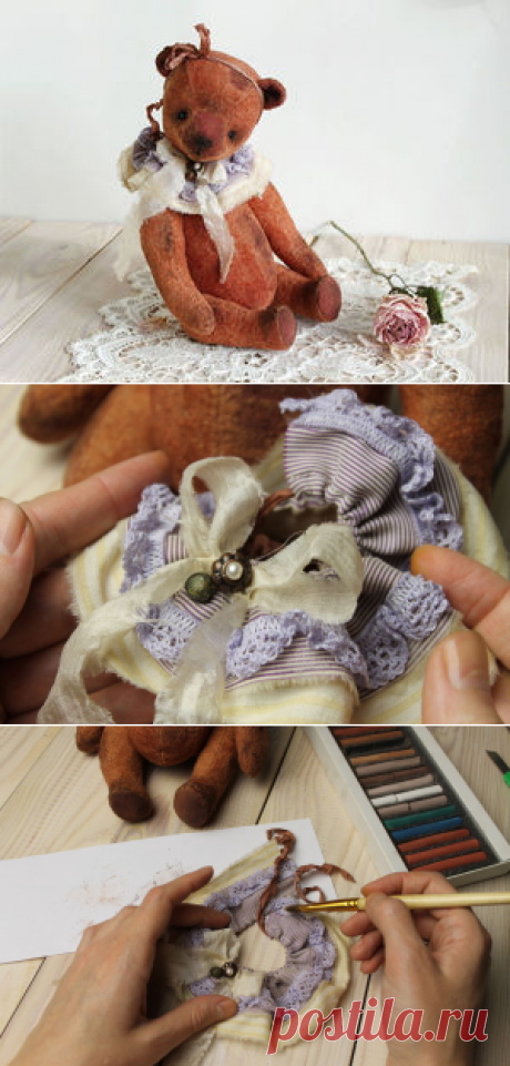 Шьем воротничок в винтажном стиле для мишки тедди - Ярмарка Мастеров - ручная работа, handmade