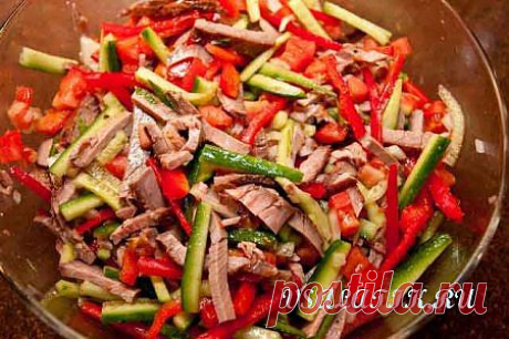 Салат с мясом и овощами » Мировые кулинарные рецепты, рецепты с фото, рецепты салатов, рецепты салатов 2013, рецепты салатов с фотографиями