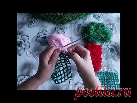 Вязание крючком Праздничная подушка