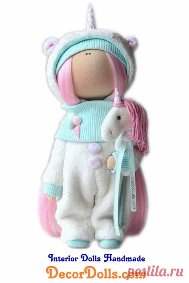 Unicorn Art Doll, Handmade Fabric Doll, Poupée Tilda Doll, Textile Cloth Doll, Bambole Rag Doll, Muñecas Winter Decor Doll by Yulia K Hello, dear visitors!This is handmade cloth doll created by Master Yulia K. (Sochi, Russia).  Doll is made by Order.Order production time is 4-6 weeks. FREE SHIPPING TO ANY COUNTRYDoll is 30 cm (11,8 inch) tall and made of only quality materials.All dolls stated on the photo are made by Yulia K.You can find them in our