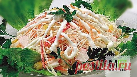 Салат с крабoвыми палочками - кулинарный рецепт. Миллион Меню