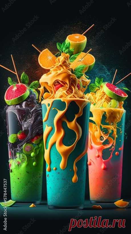 Яркие коктейли в Ваше лето...