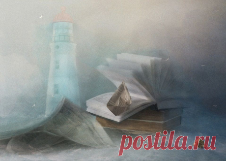 картина, постер, море, кораблик, книга, интерьер