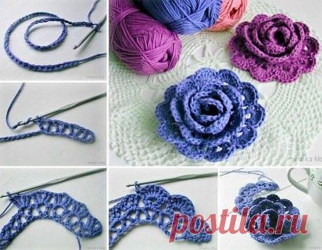 Crocheted flowers. Цветы связанные крючком