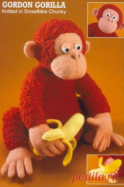 Вязаная спицами обезьяна Жорик Вязаная спицами игрушка по описанию Алана Дарта 
