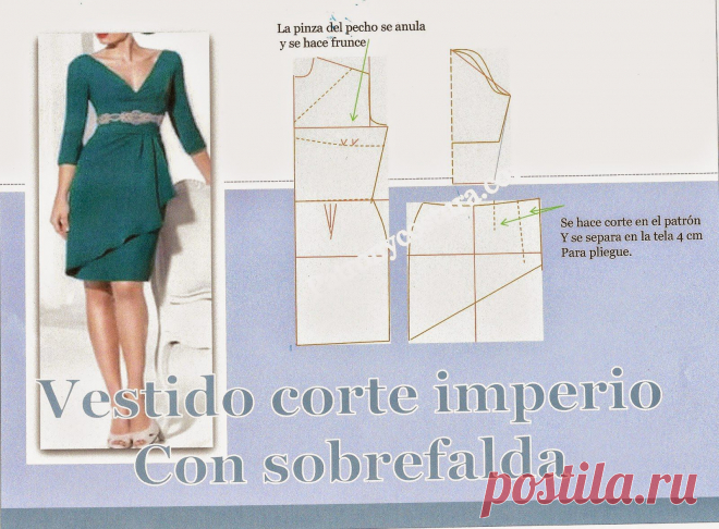 Империи вырезом платье Overskirt.