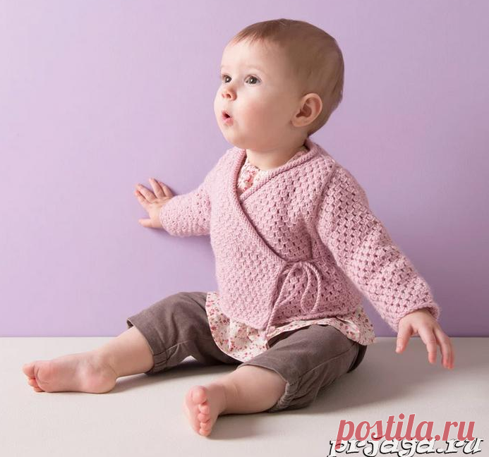 Кофточка – жакет малышам спицами