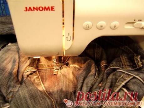 Профессиональная штопка джинсов