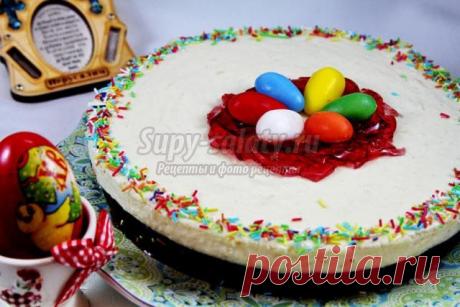 Бисквитный торт. Пасхальное гнездо. Рецепт с пошаговыми фото