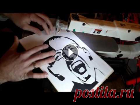 Chester Bennington Portrait Linkin Park Khyu ScrollSaw Выпиливание портрета Chester Bennington солист группы Linkin Park, кумир миллионов Использовалась фанера 4 мм, лобзиковый станок Jet jss-16a, пилки Летучий Голландец ревер...