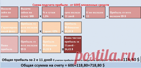 Доход от вложений 500 $ на 33 дня на площадке webtransfer составит - 14992 рубля | gid-informportal.ru