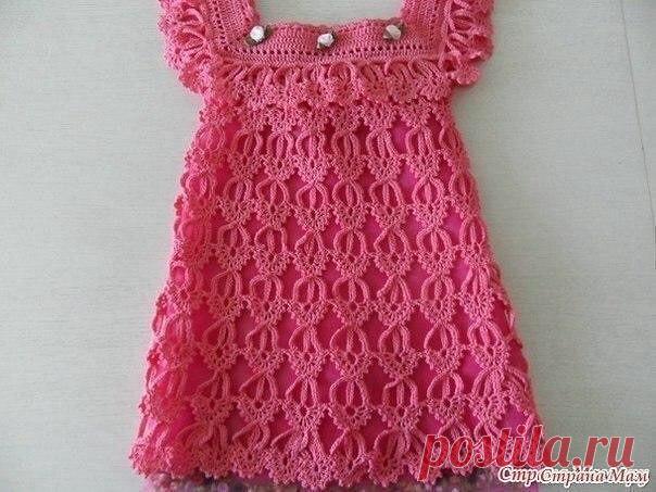 Вязана туника для девочки .