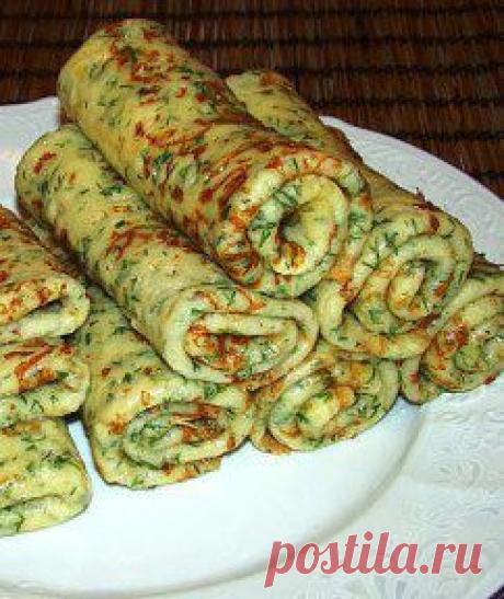 сырные блинчики с зеленью