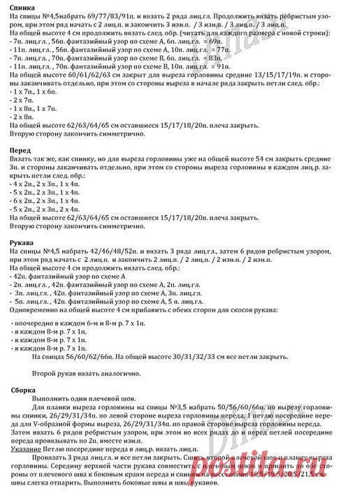 Летний пуловер с миксом узоров связанный спицами / Рукоделие / Домоводство / Женские секреты / Женский стиль