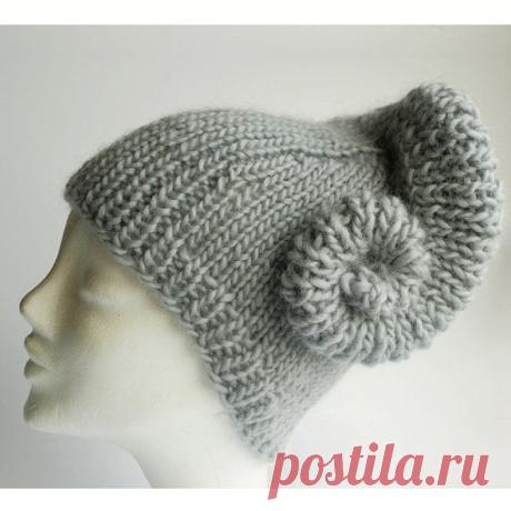 knitted hat pattern Erin orimono with snail by Yosaki on Etsy