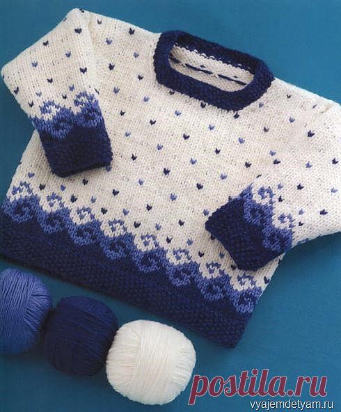 Пуловер с морскими мотивами.