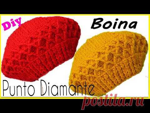 🌈Boina a Crochet en PUNTO DIAMANTE ( Facil y Paso a Paso) crochet hats ❤