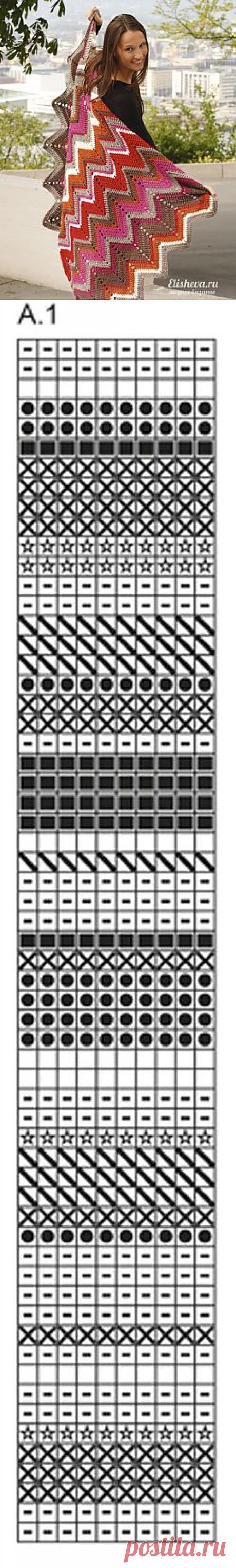 Одеяло с индийским мотивом от Drops Design вязаное крючком