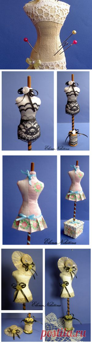 игольница мини-манекен - Ярмарка Мастеров - ручная работа, handmade