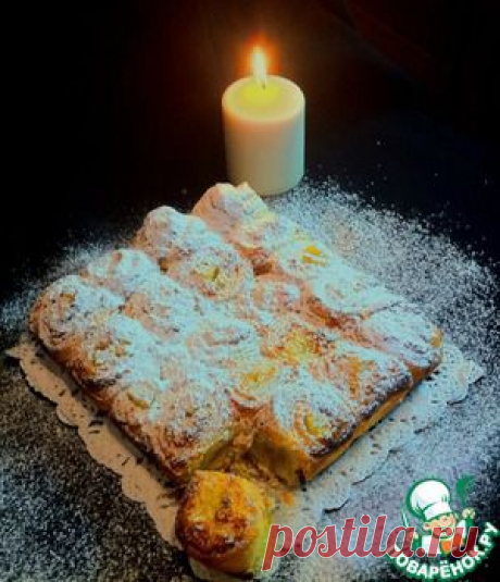 Слоёный пирог с кокосовым кремом и ананасом - кулинарный рецепт
