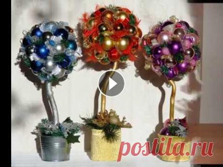 Новогодний топиарий. Красивая альтернатива елочке. Новогодние топиарии могут быть вариантом елочки, интересным образом оформленной.Красивые деревца украшенные шарами и шишками украсят Ваш дом и могут с...