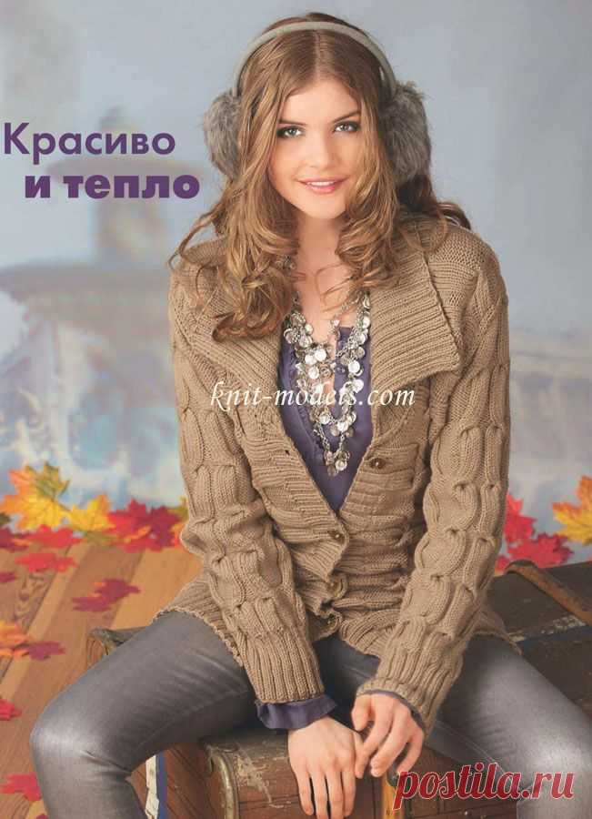 Жакет из узора с косами