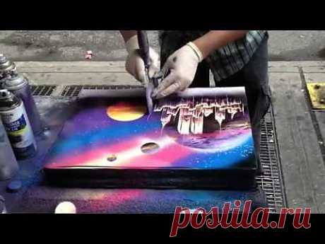 (+1) тема - Техника быстрого рисования «spray paint art» (видео) | Искусство
