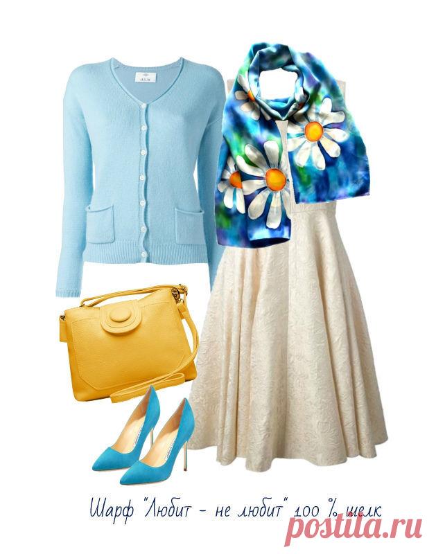 Шарф батик из натурального атласа 