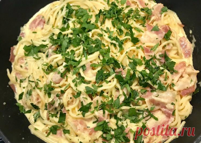 Паста карбонара с беконом и сливками - пошаговый рецепт с фото. Автор рецепта Viktoria Medvedeva . - Cookpad