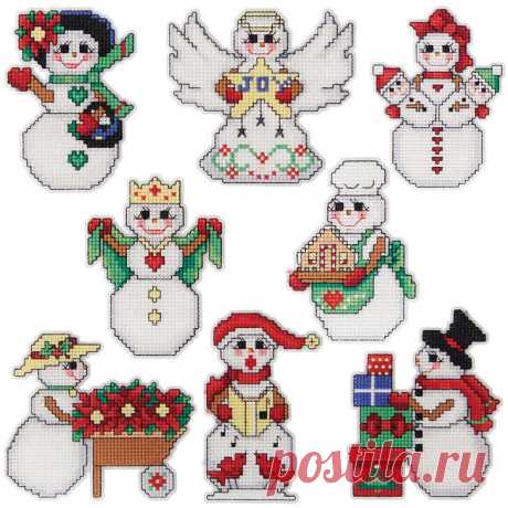 Herrschners Snow Ladies Magnets Counted Cross-Stitch Kit