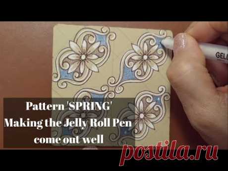 Renaissance tile /Making the Jelly Roll Pen come out well