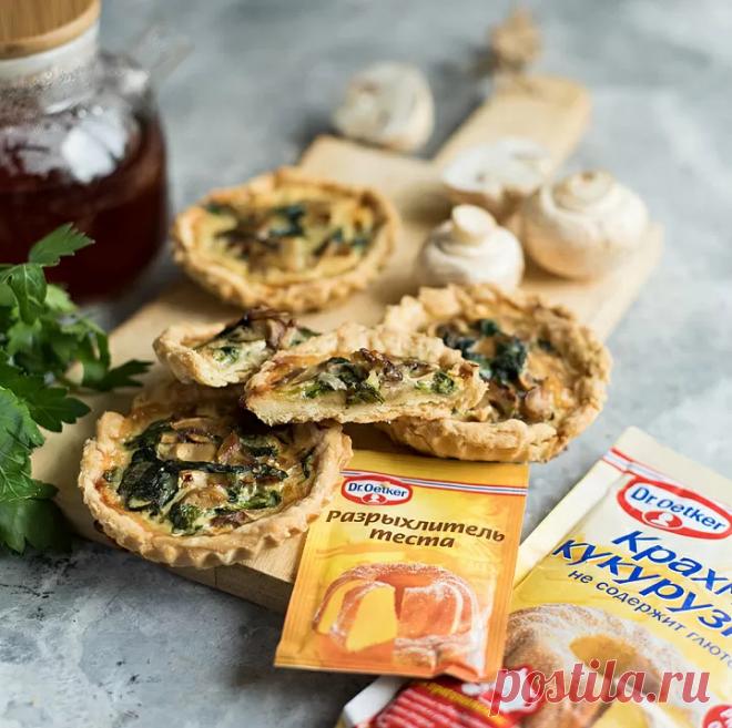 Тарталетки с начинкой из грибов и шпината пошаговый рецепт с фото