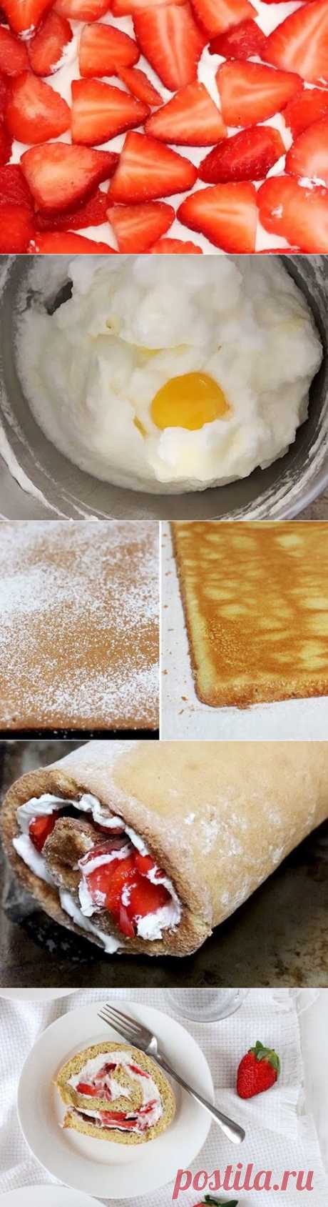 Клубничный рулет