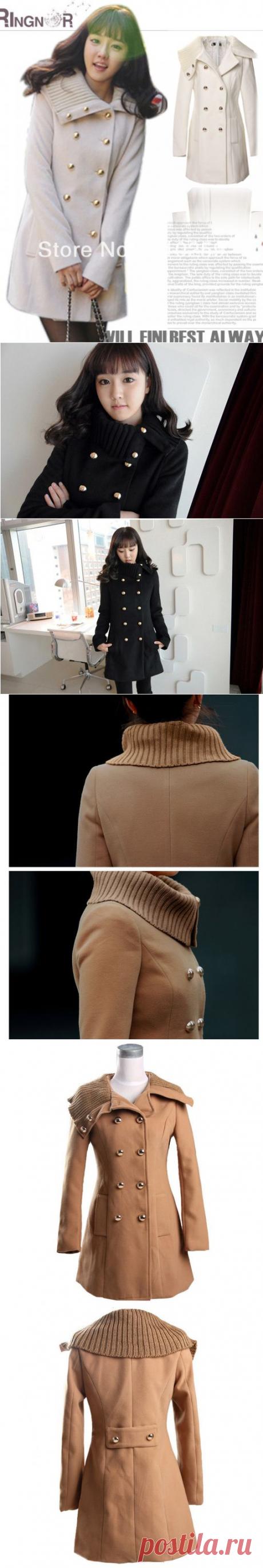 A121 бесплатная доставка 2013 осень зима женщины дамы новая мода корея 3 цвета двойной breaste долго шерстяные  плюс размер ML, принадлежащий категории Шерсть и сочетания и относящийся к Одежда и аксессуары на сайте AliExpress.com