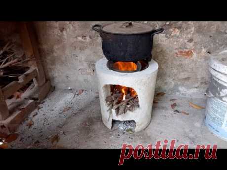 Cement Craft Ideas - How To Make A Concrete Rocket Stove From Cement At Home ?