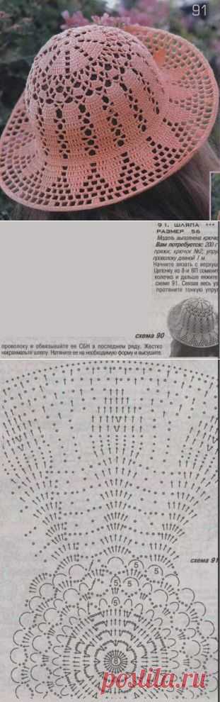 Летняя шляпа крючком