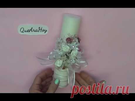 Vela o Cirio para la Primera Comunión DIY