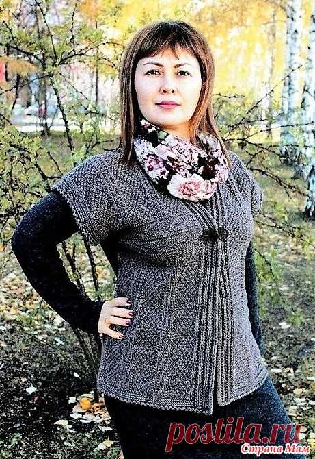 Стильный жилет. Спицы.