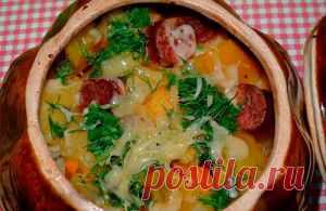 Жаркое в горшочке с охотничьими сосисками | Мой садочек