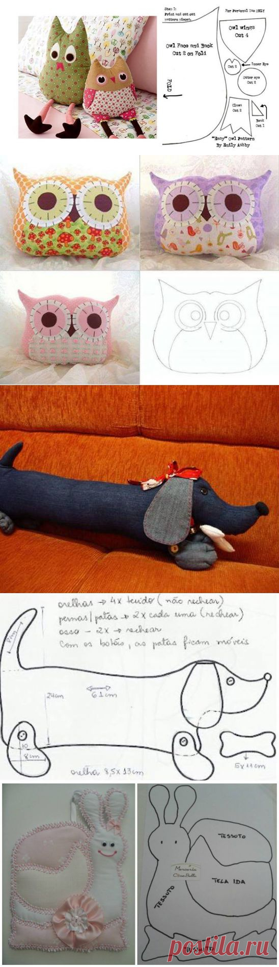 Большая подборка выкроек для мягких игрушек - Рукоделие