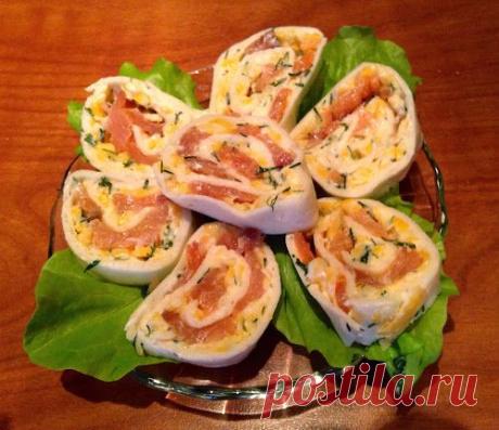 Home food: Рулетики с семгой и сыром